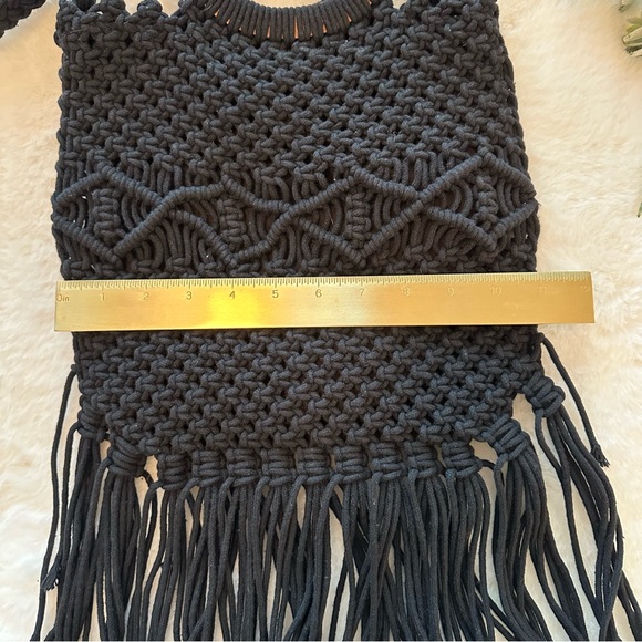 Danielle Nicole | NWOT - Black Macrame/Crochet Fringe Bag - One Size - Picture 12 of 14
